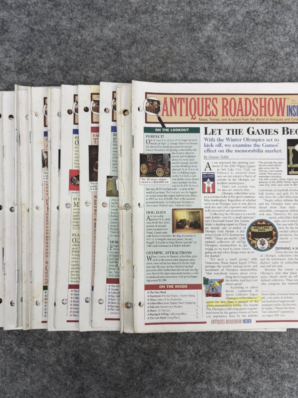 Vintage Antiques Roadshow Insider Newsletters 2002 Volume 2 Complete 1-12 Issues